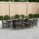 vidaXL Buiten Eettafel Set 7 st Zwart poly rattan