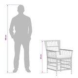 vidaXL Buiten Eettafel Set 7 st Zwart poly rattan