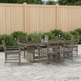 vidaXL Buiten Eettafel Set 7 st Zwart poly rattan