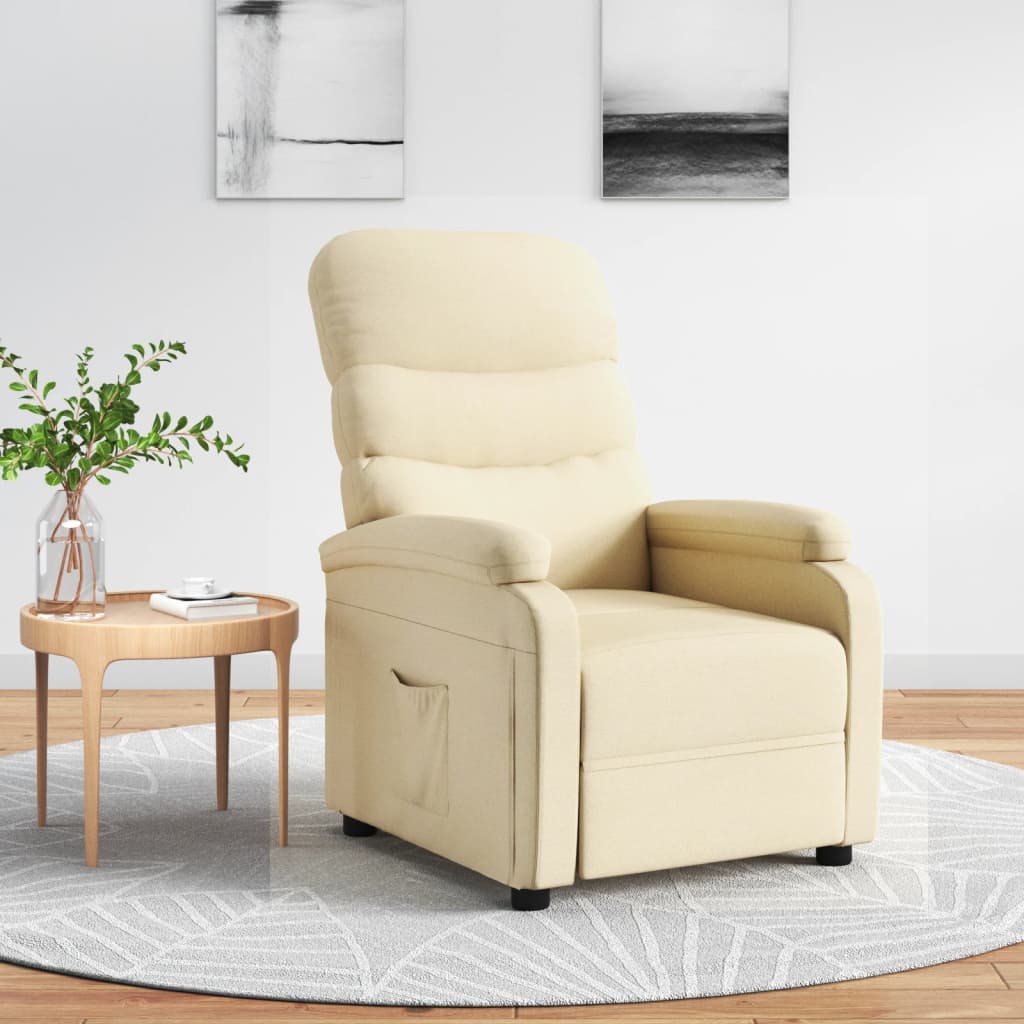 vidaXL Fauteuil verstelbaar stof lichtgrijs