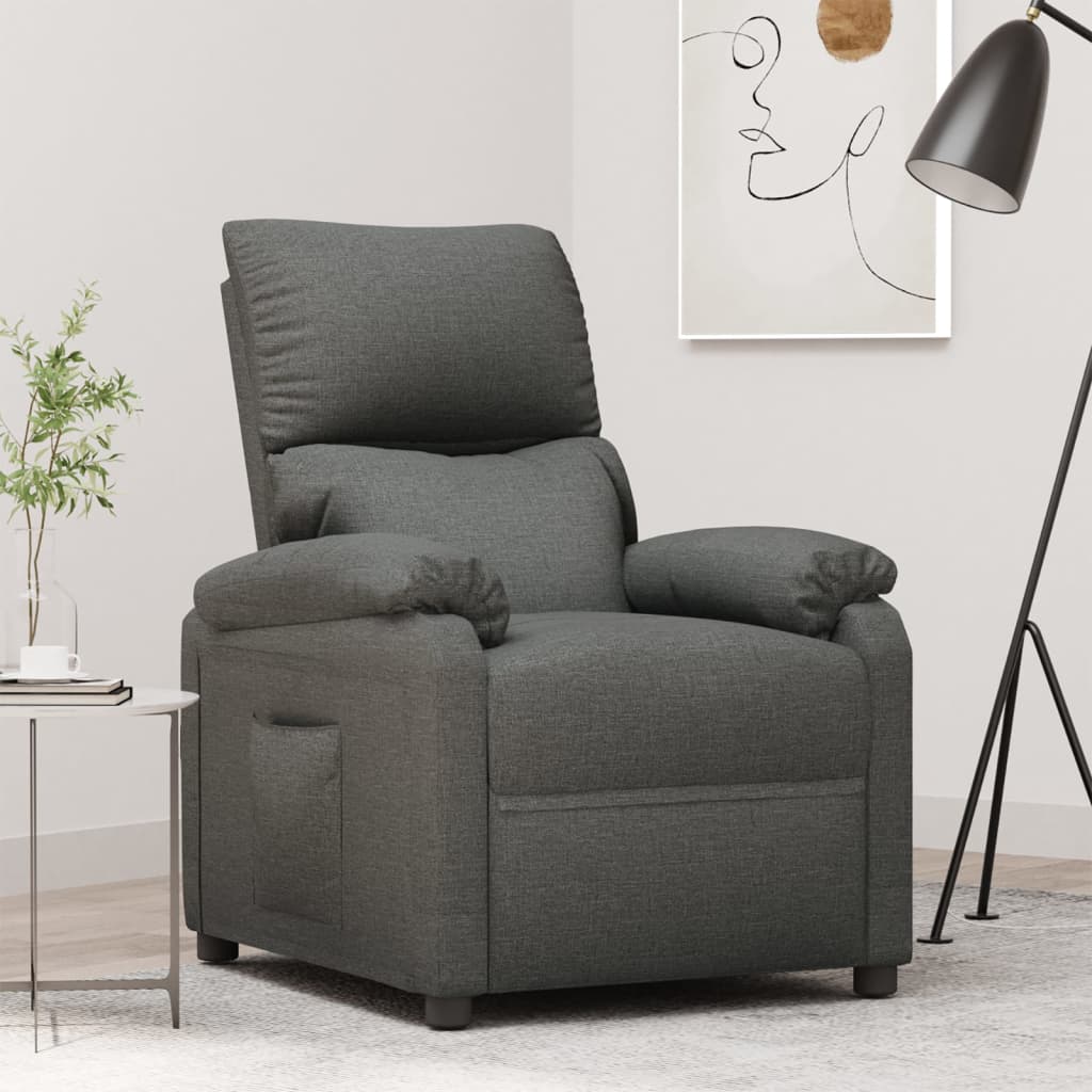 vidaXL Fauteuil verstelbaar stof zwart