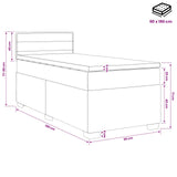 vidaXL Boxspringbed met matras Lichtgrijs 90 x 190cm Stof