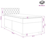 vidaXL Boxspringbed met matras Lichtgrijs 90 x 190 cm Fluweel
