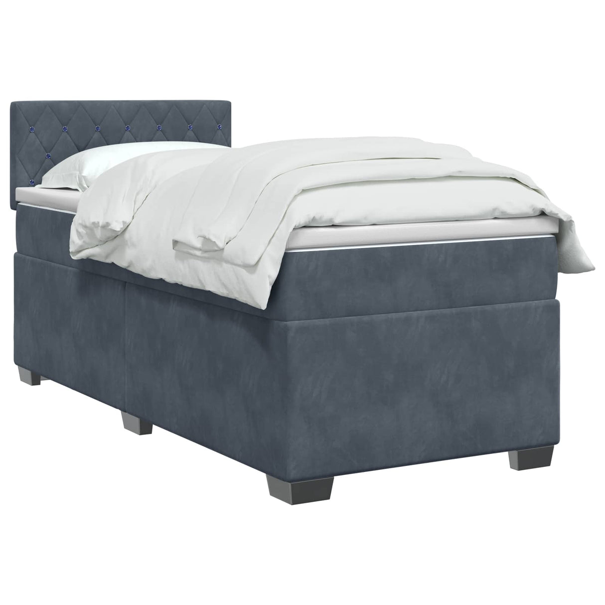 vidaXL Boxspringbed met matras Lichtgrijs 90 x 190 cm Fluweel