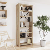 vidaXL Boekenkast met 7 schappen 80x30x200 cm massief acaciahout