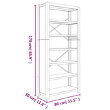 vidaXL Boekenkast met 7 schappen 80x30x200 cm massief acaciahout