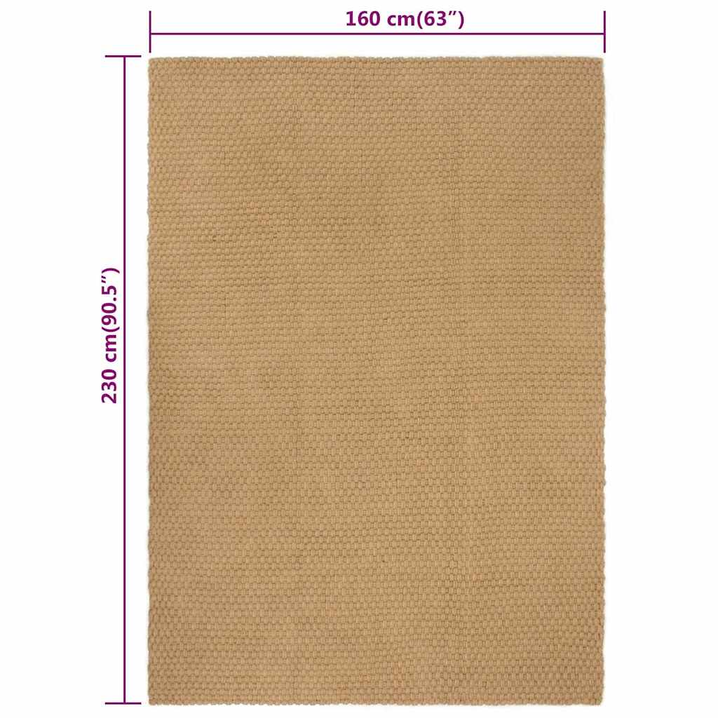 vidaXL Vloerkleed rechthoekig 80x160 cm jute naturel