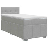 vidaXL Boxspringbed met matras Donkergrijs 90 x 190 cm Stof