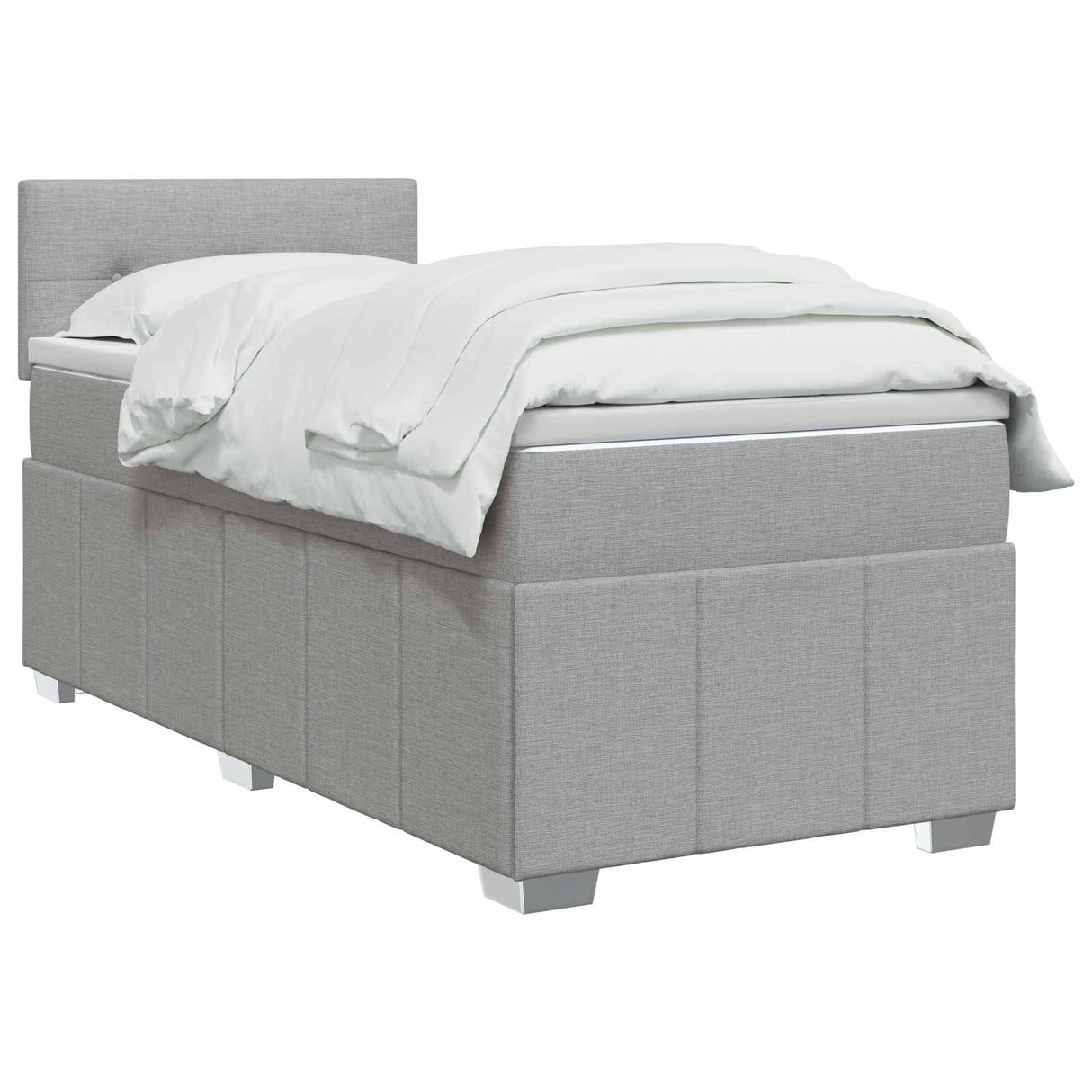 vidaXL Boxspringbed met matras Donkergrijs 90 x 190 cm Stof