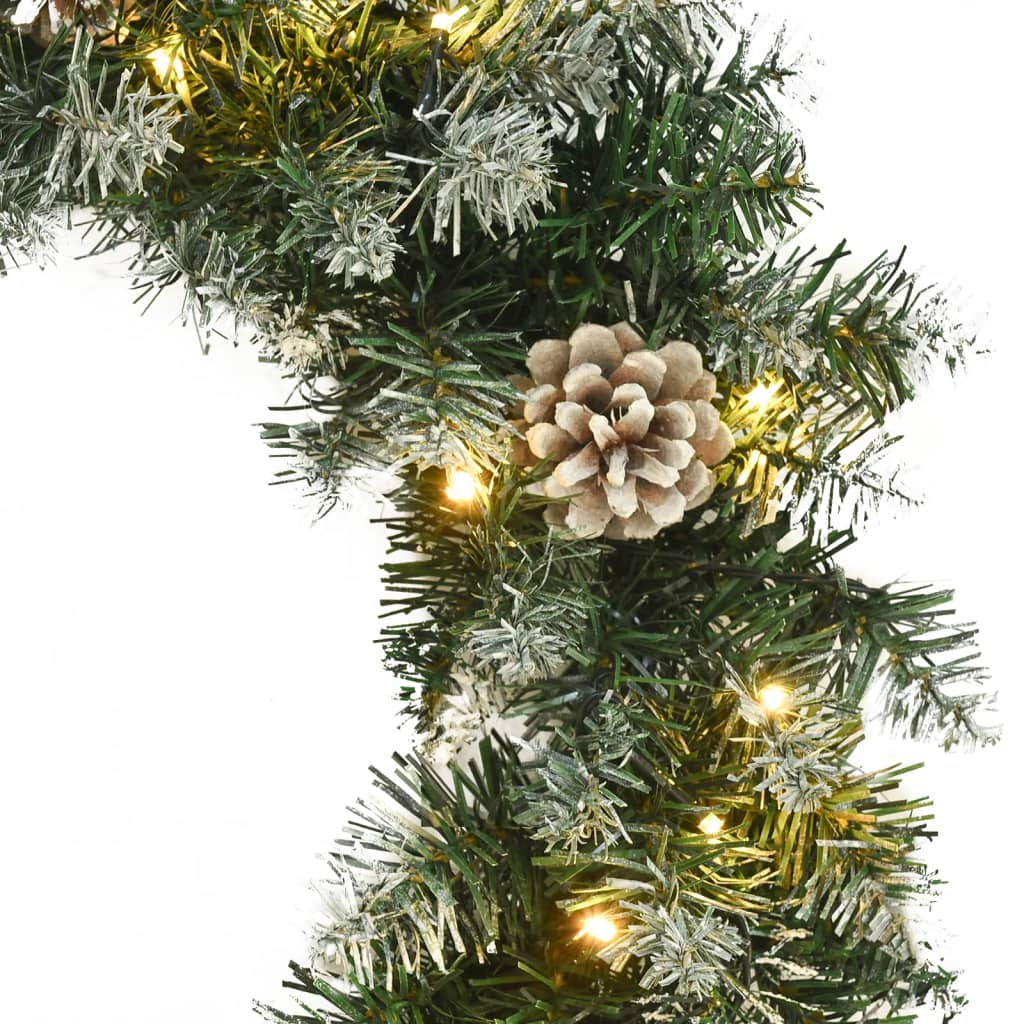 vidaXL Christmas Wreath with LED Lights 45 cm PVC Green