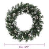 vidaXL Christmas Wreath with LED Lights 45 cm PVC Green