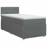 vidaXL Boxspringbed met matras Lichtgrijs 90 x 190 cm Stof