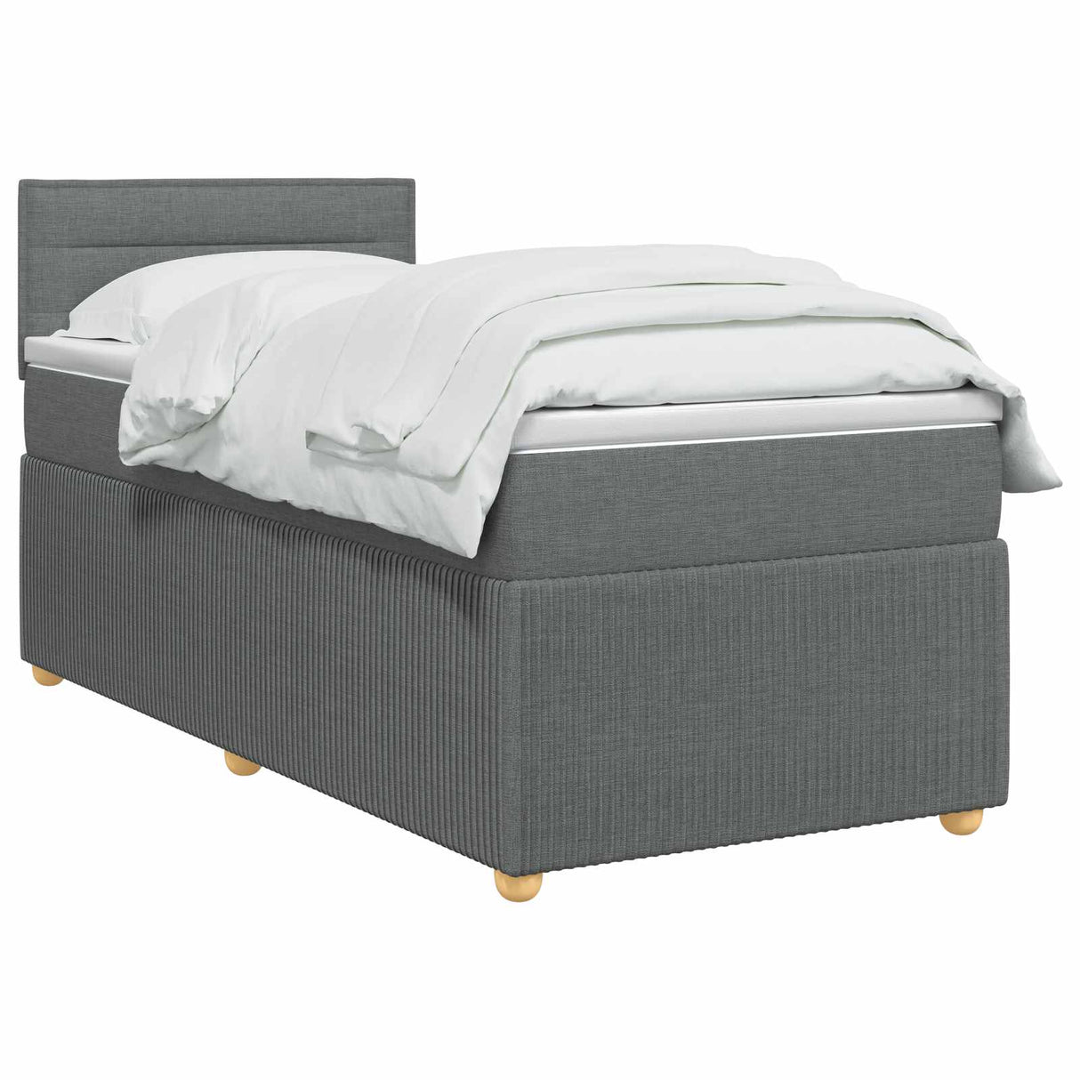 vidaXL Boxspringbed met matras Lichtgrijs 90 x 190 cm Stof