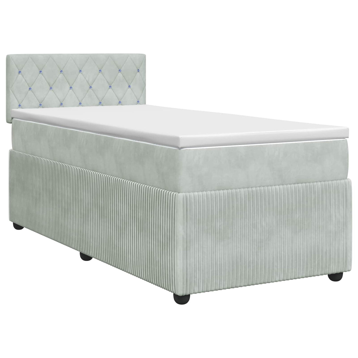 vidaXL Boxspringbed met matras Lichtgrijs 90 x 190 cm Fluweel