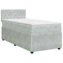 vidaXL Boxspringbed met matras Lichtgrijs 90 x 190 cm Fluweel