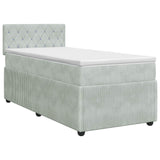vidaXL Boxspringbed met matras Lichtgrijs 90 x 190 cm Fluweel