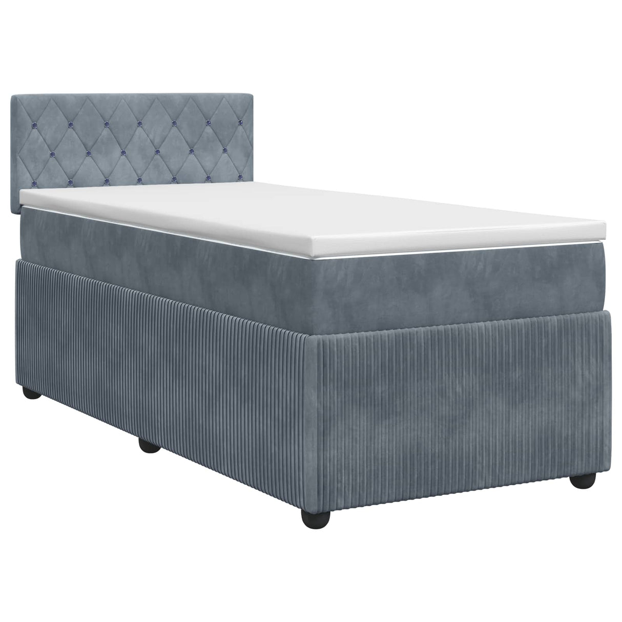 vidaXL Boxspringbed met matras Lichtgrijs 90 x 190 cm Fluweel