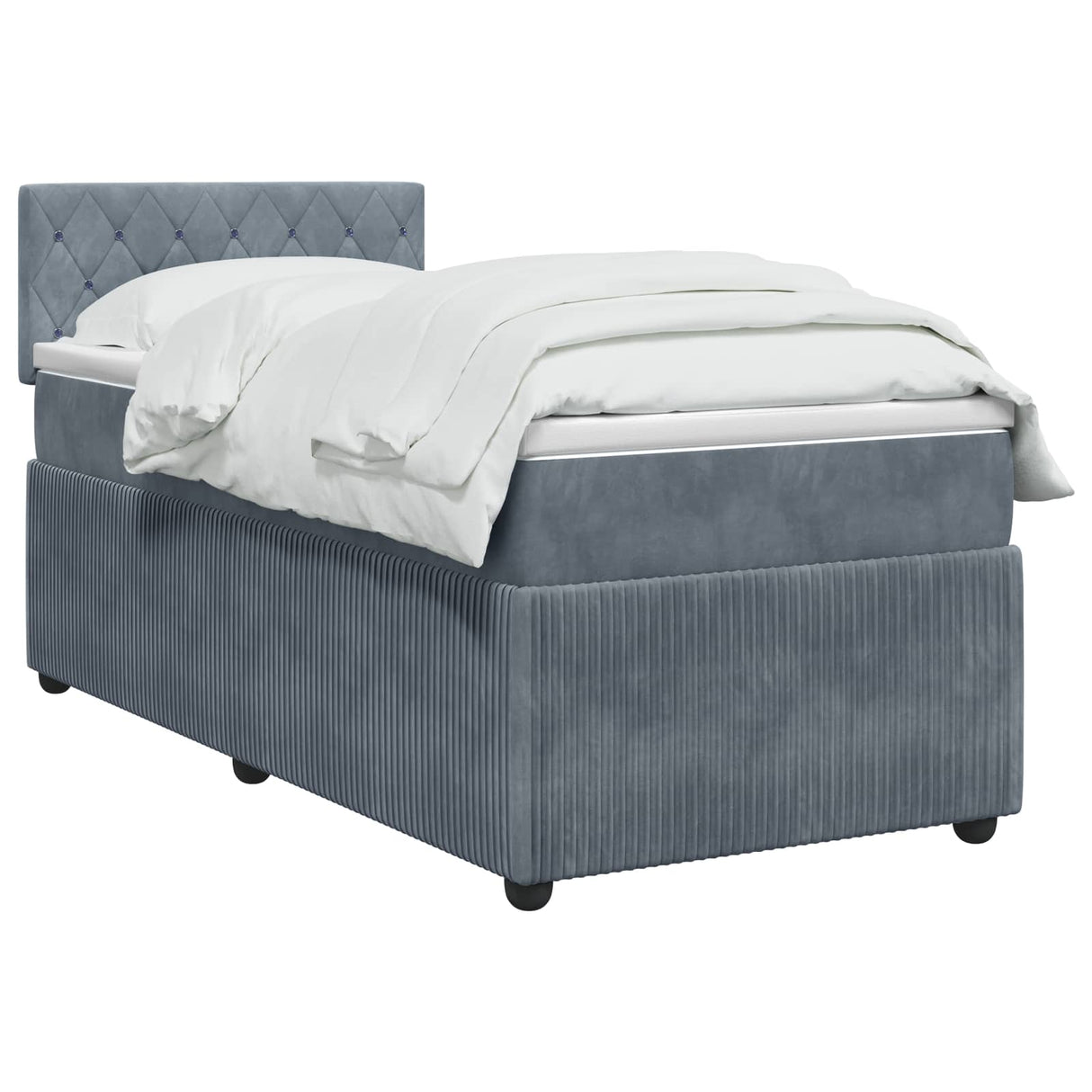 vidaXL Boxspringbed met matras Lichtgrijs 90 x 190 cm Fluweel
