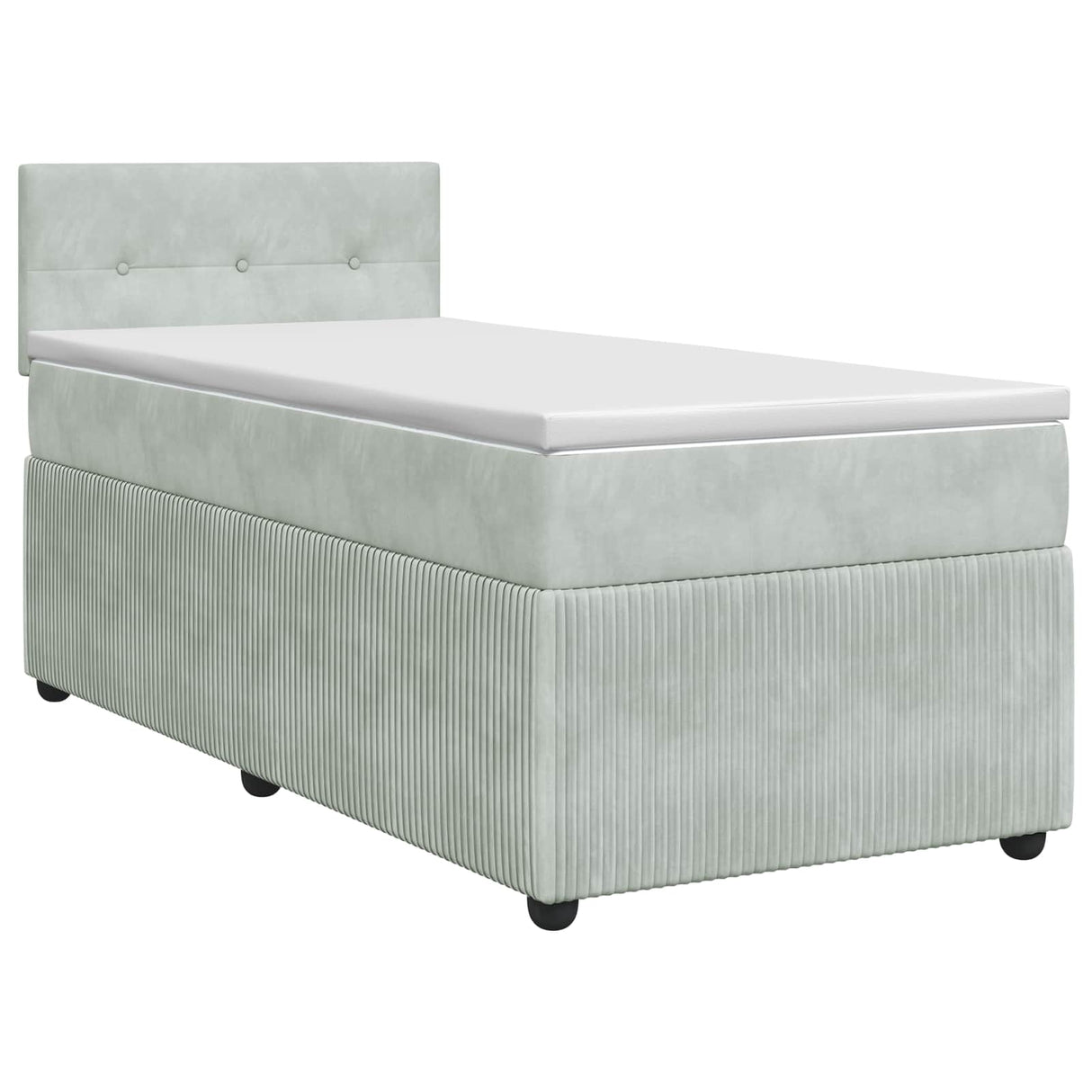 vidaXL Boxspringbed met matras Lichtgrijs 90 x 190 cm Fluweel