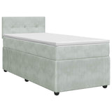 vidaXL Boxspringbed met matras Lichtgrijs 90 x 190 cm Fluweel