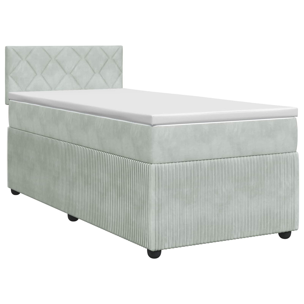vidaXL Boxspringbed met matras Lichtgrijs 90 x 190 cm Fluweel