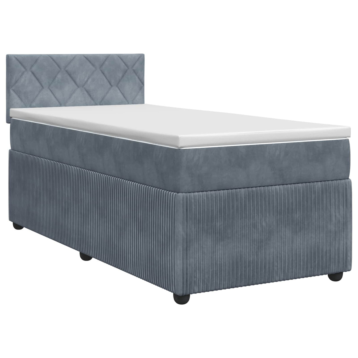 vidaXL Boxspringbed met matras Lichtgrijs 90 x 190 cm Fluweel