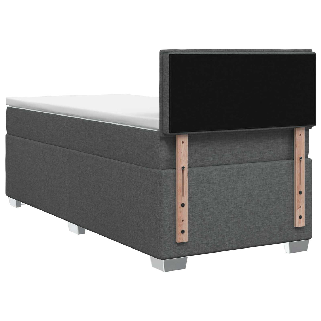vidaXL Boxspringbed met matras en LED Lichtgrijs Enkel Stof
