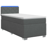 vidaXL Boxspringbed met matras en LED Lichtgrijs Enkel Stof