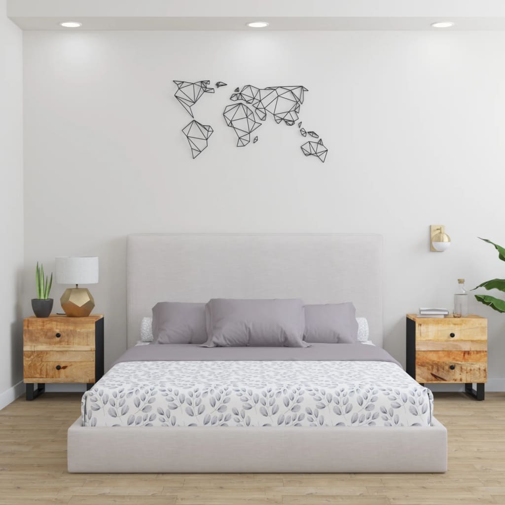 vidaXL Nachtkastje 40x33x46 cm massief mangohout