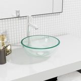 vidaXL Wash Basin 35x12 cm Tempered Glass Transparent