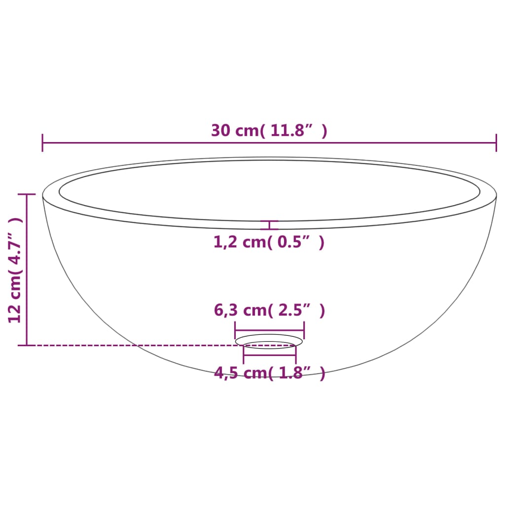 vidaXL Wash Basin 35x12 cm Tempered Glass Transparent