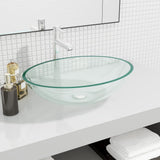 vidaXL Wash Basin 50x37x14 cm glass transparent