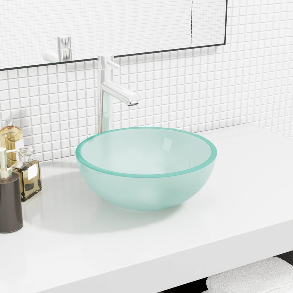 vidaXL Wash Basin 35x12 cm Tempered Glass Transparent