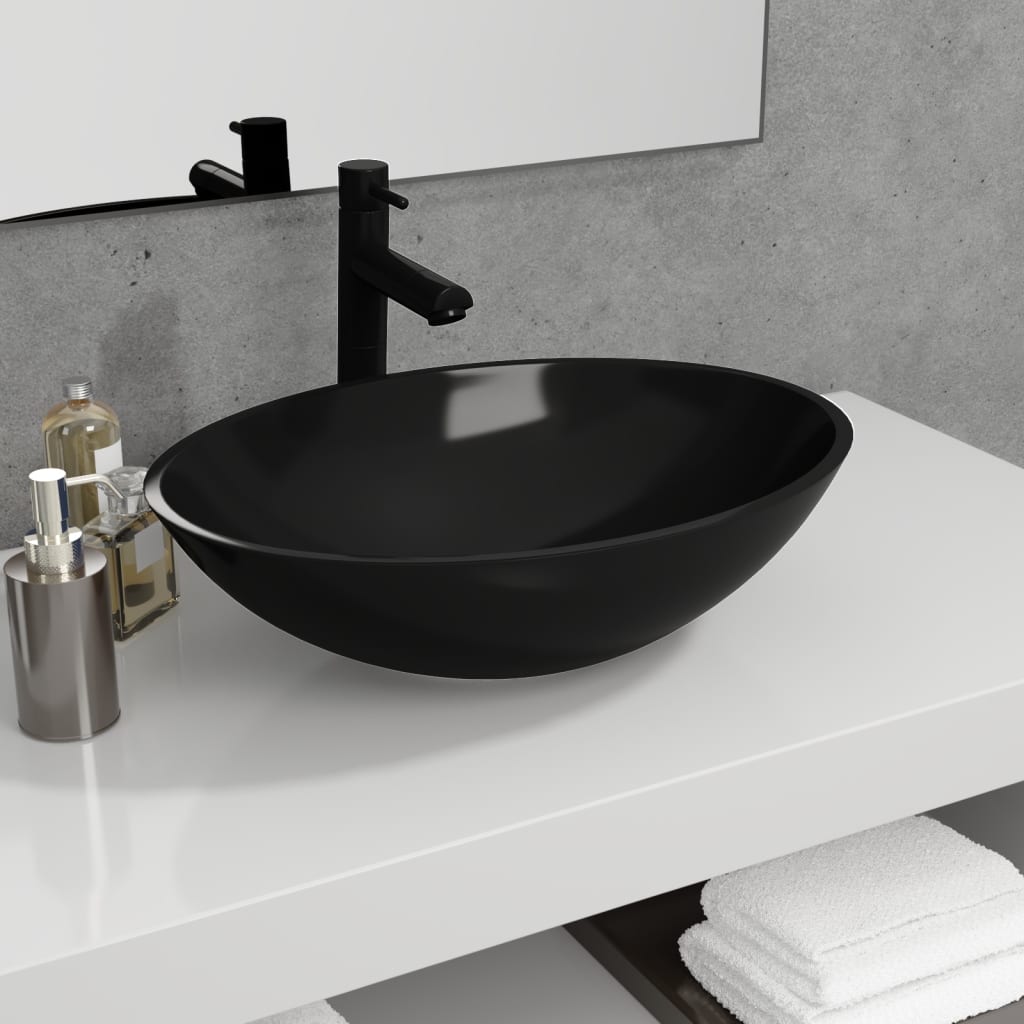 vidaXL Wash Basin 50x37x14 cm glass transparent
