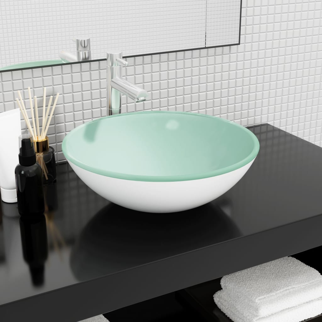 vidaXL Wash Basin 35x12 cm Tempered Glass Transparent