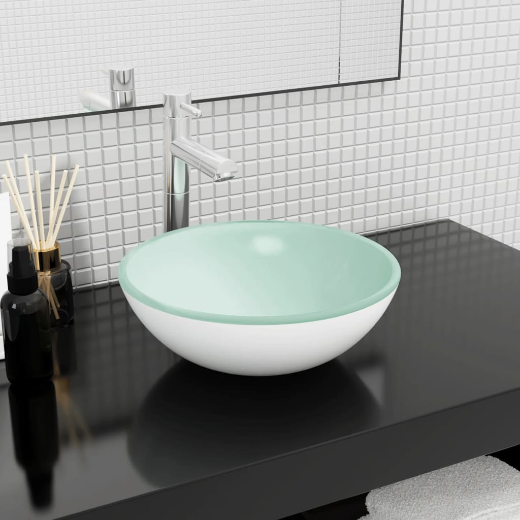 vidaXL Wash Basin 35x12 cm Tempered Glass Transparent