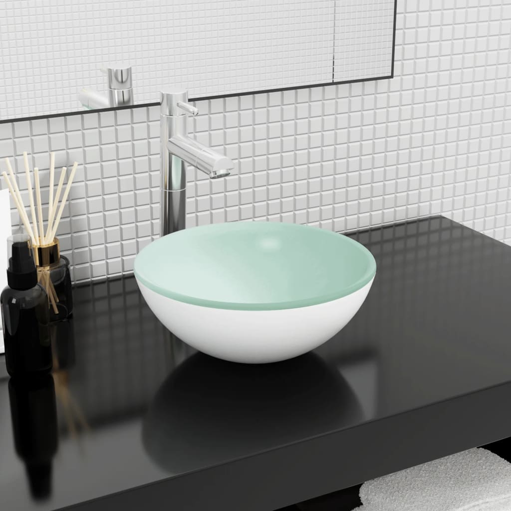 vidaXL Wash Basin 35x12 cm Tempered Glass Transparent