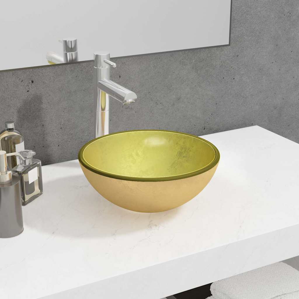 vidaXL Wash Basin 35x12 cm Tempered Glass Transparent