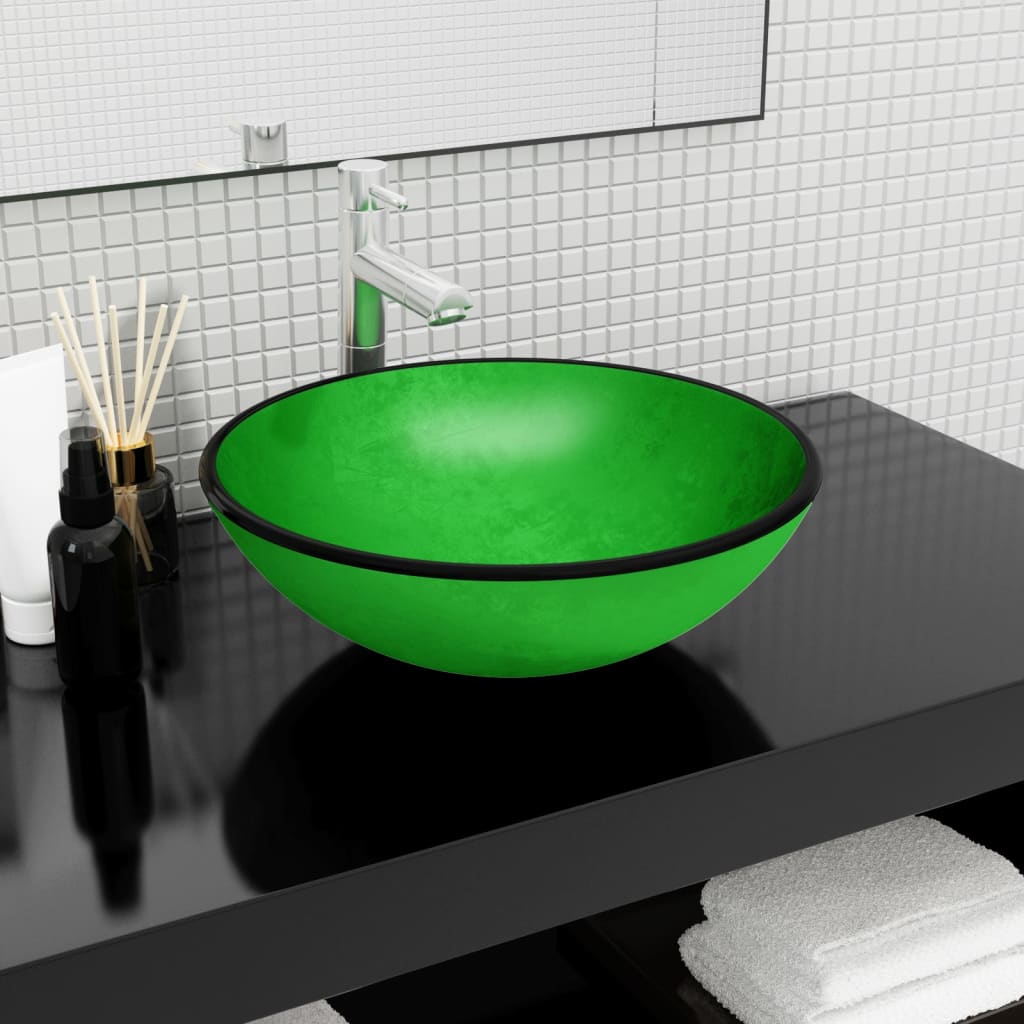vidaXL Wash Basin 35x12 cm Tempered Glass Transparent