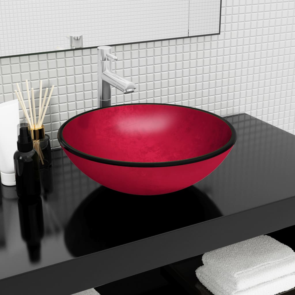 vidaXL Wash Basin 35x12 cm Tempered Glass Transparent