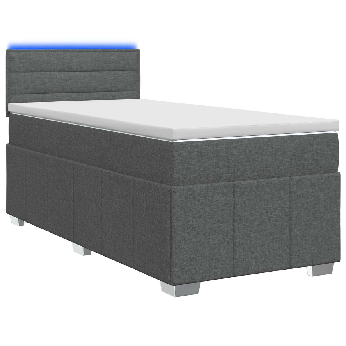 vidaXL Boxspringbed met matras en LED Donkergrijs 90 x 190 cm Stof