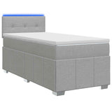vidaXL Boxspringbed met matras en LED Donkergrijs 90 x 190 cm Stof