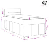 vidaXL Boxspringbed met matras en LED Donkergrijs 90 x 190 cm Stof
