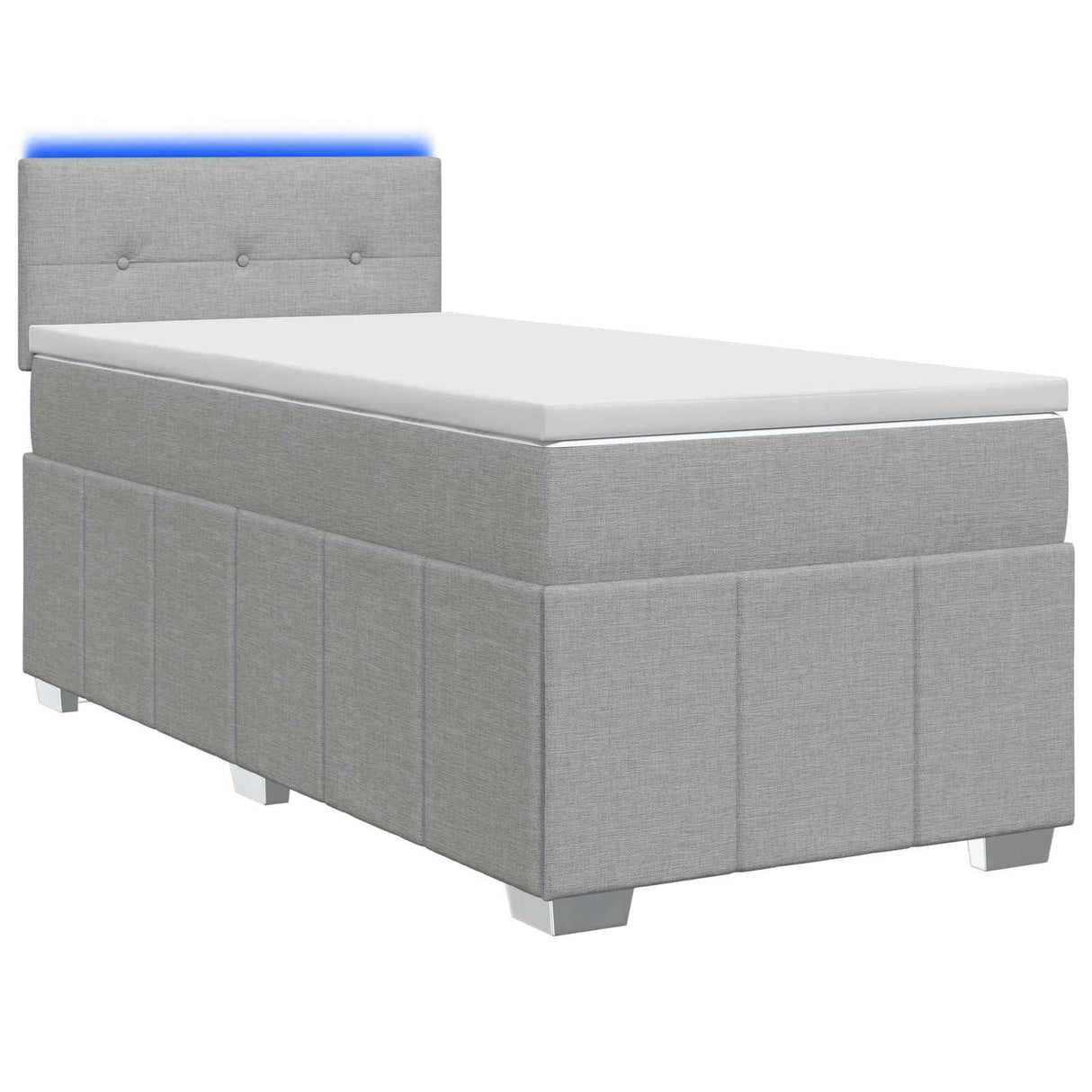 vidaXL Boxspringbed met matras en LED Donkergrijs 90 x 190 cm Stof