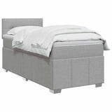 vidaXL Boxspringbed met matras en LED Donkergrijs 90 x 190 cm Stof
