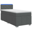 vidaXL Boxspringbed met matras en LED Donkergrijs 90 x 190 cm Stof