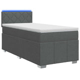 vidaXL Boxspringbed met matras en LED Donkergrijs 90 x 190 cm Stof