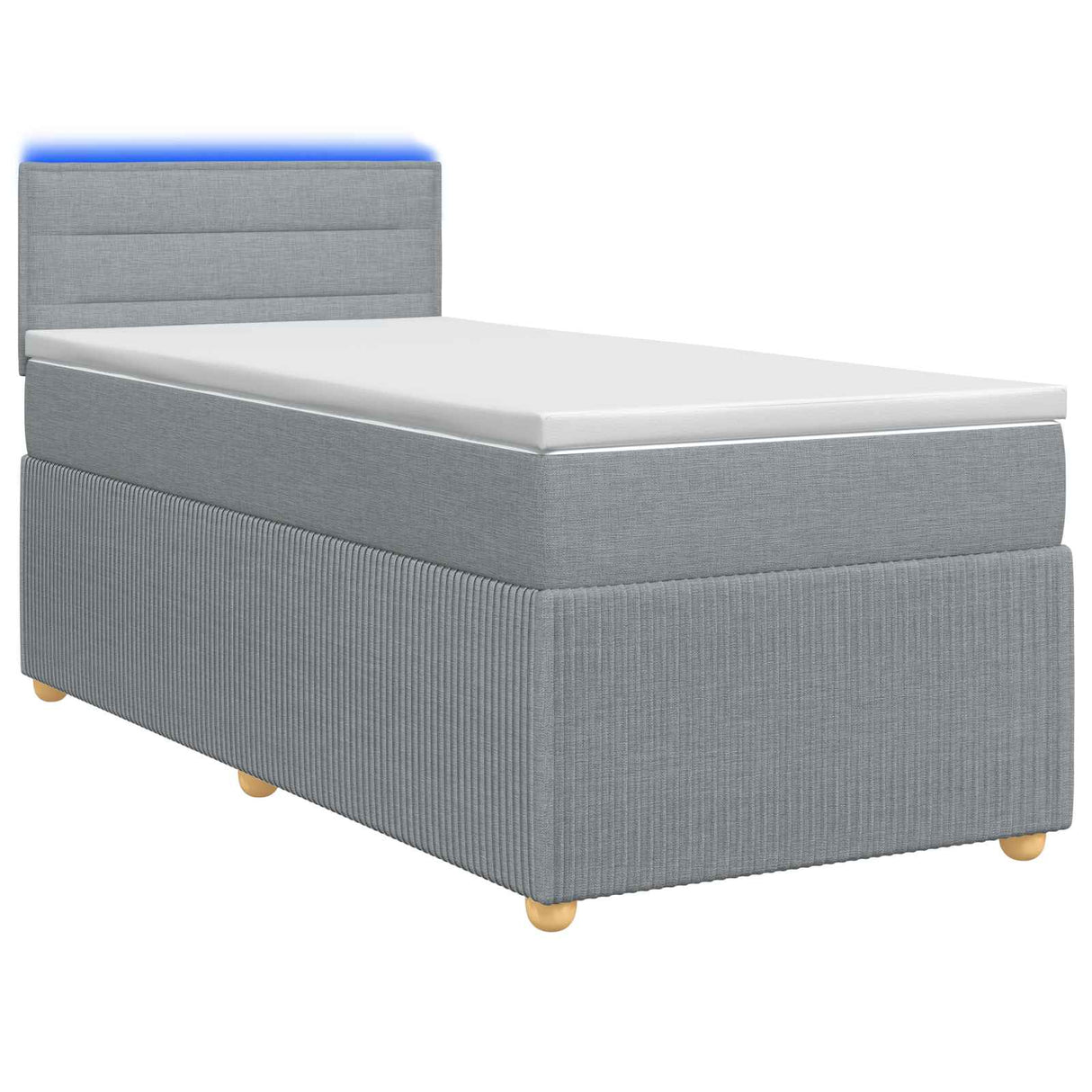 vidaXL Boxspringbed met matras en LED Lichtgrijs 90 x 190 cm Stof