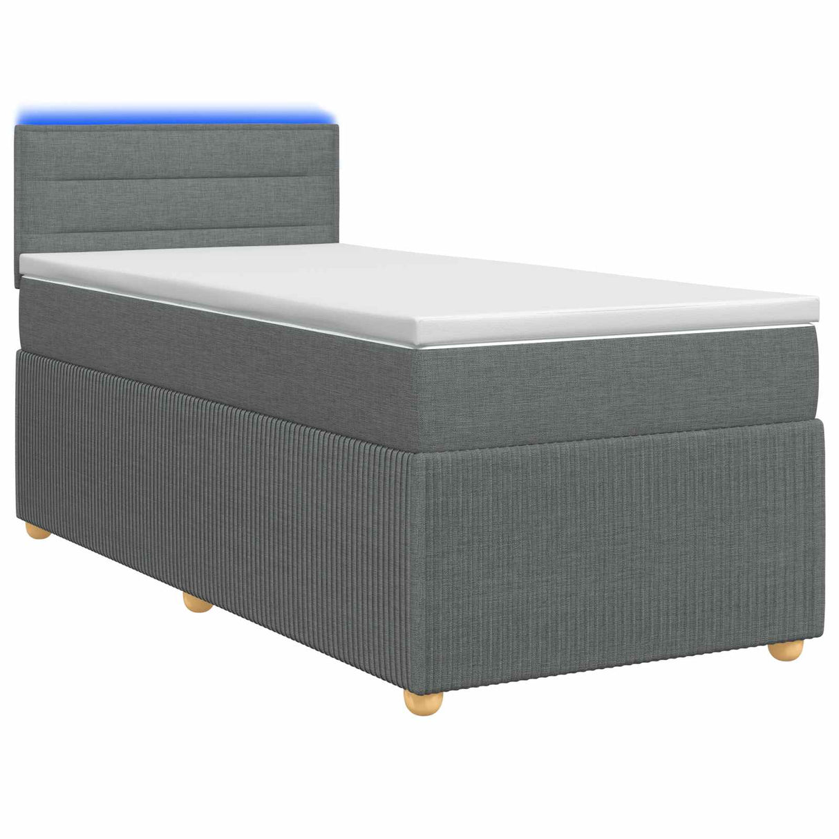 vidaXL Boxspringbed met matras en LED Lichtgrijs 90 x 190 cm Stof