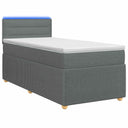 vidaXL Boxspringbed met matras en LED Lichtgrijs 90 x 190 cm Stof